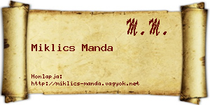 Miklics Manda névjegykártya