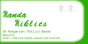 manda miklics business card